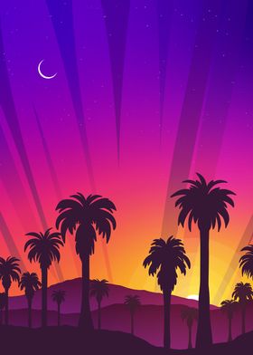 Palm Trees at Sunset