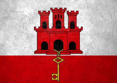 Flag of Gibraltar on Wall