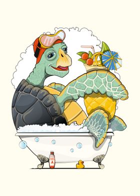 Sea Turtle in the Bath