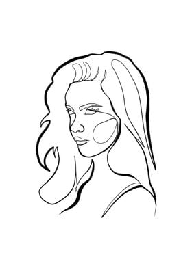 Woman Face One Line