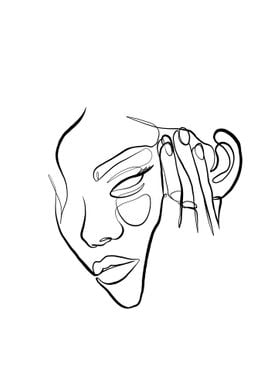 Woman Face One Line