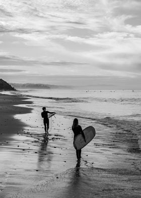 Surfer Girls Beach Walk