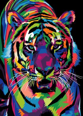 colorful tiger abstract