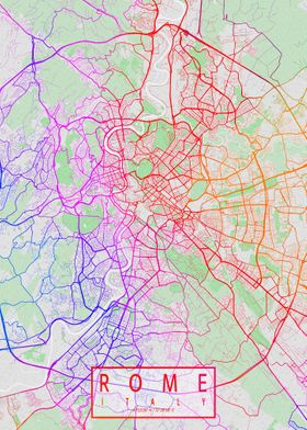 Rome City Map Colorful