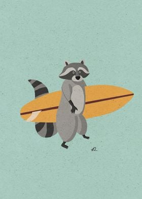 Surfing Racoon