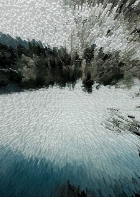 Nordic blue lake scape