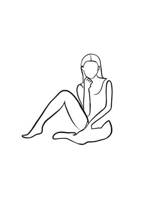 Woman Nude One Line