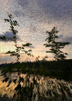 3d Lakeshore sunset