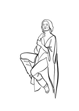 Woman Pose One Line