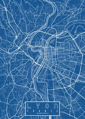 Lyon City Map Blueprint