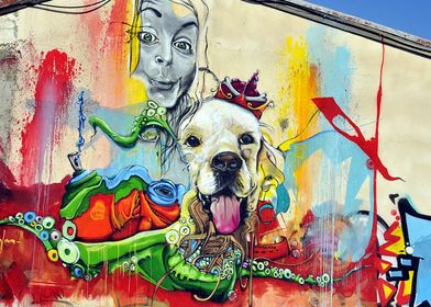 mural graffiti dog