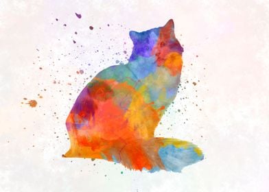 Rajamuffin cat watercolor