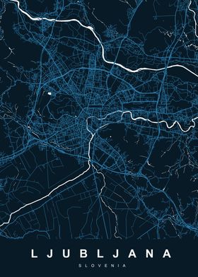 LJUBLJANA Map SLOVENIA