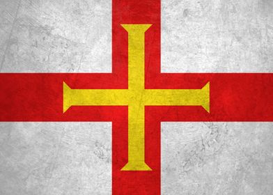 Flag of Guernsey on Wall