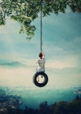 swinging on a tire