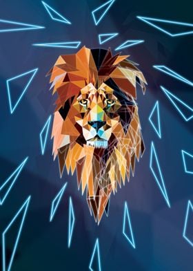 Geometric lion' Poster by Yaklez | Displate