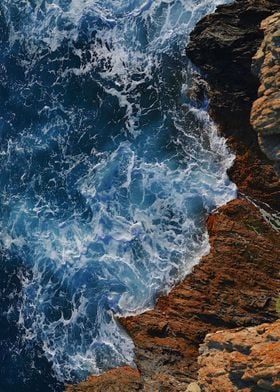 Shades of Blue Rocky Ocean