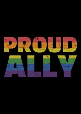 'Proud ally with rainbow fl' Poster by Designzz | Displate