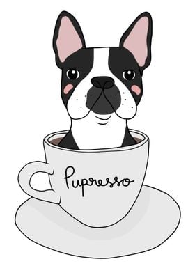 Boston Terrier dog coffee