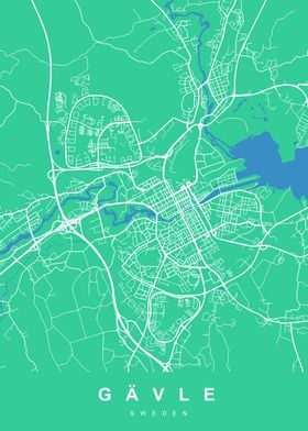 GAVLE Map SWEDEN 