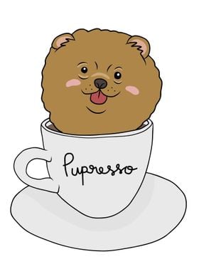 Pomeranian dog coffee cup