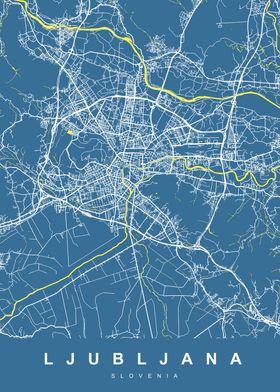 LJUBLJANA Map SLOVENIA