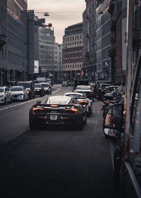 supercar and traffic city