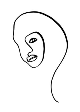 Abstract women face line