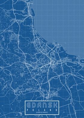 Gdansk City Map Blueprint