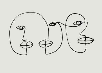 Three Woman Abstract face