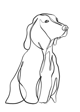 Dog minimal one line art