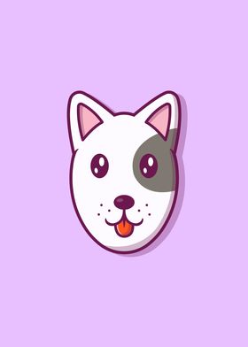 Cute Dog Face Cartoon