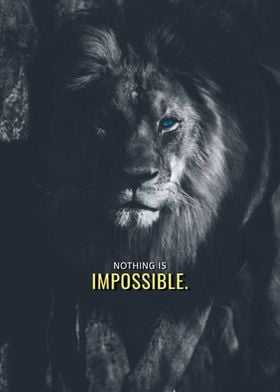Lion Motivation Impossible' Poster by Millionaire Quotes | Displate