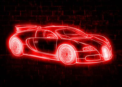 Bugatti Veyron Neon Car