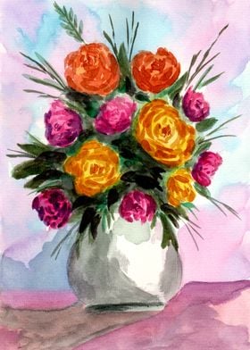 Roses Bouquet in a Vase