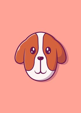 Cute Dog Face Cartoon