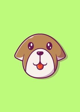 Cute Dog Face Cartoon