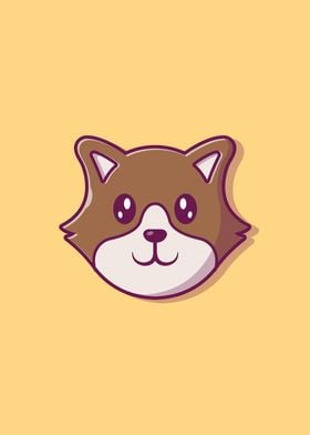 Cute Dog Face Cartoon