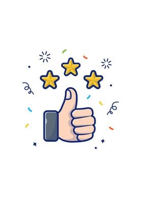 Thumbs Up Review And Star 