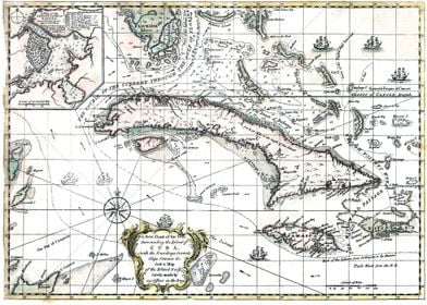 Map of The island of Cuba 