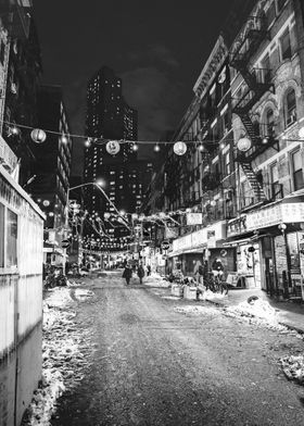 Chinatown Night NYC Winter