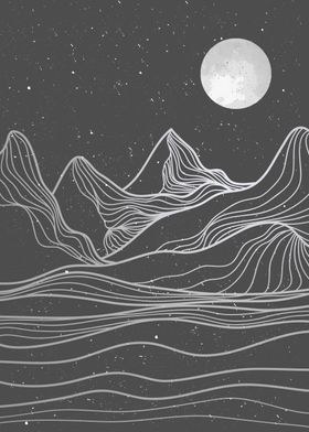 Landscape Mountain lineart