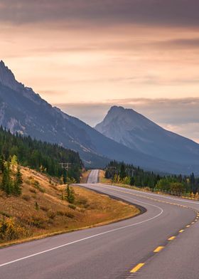 Road between mountains