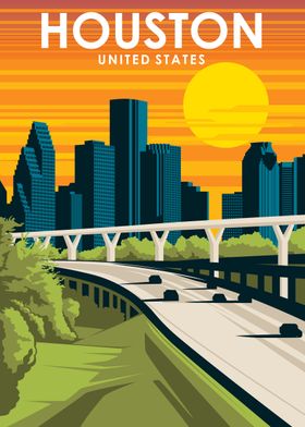 Houston Texas Travel Art