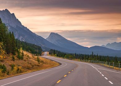 Road between mountains