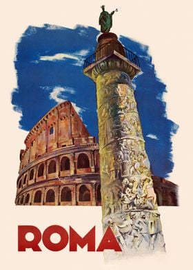 Italy Rome Vintage Poster