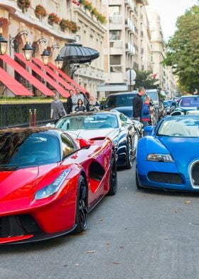 Sport super cars in street