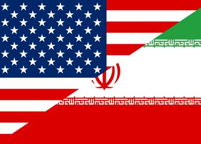 USA Iran Flag