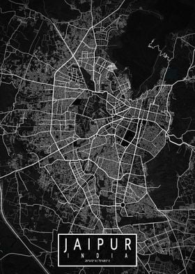 Jaipur City Map Dark