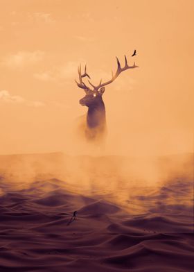 Desert Fantasy Deer Poster